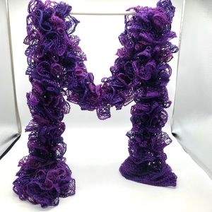 Handmade Purple Ruffle Scarf